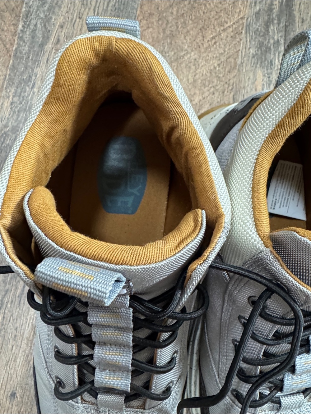 Hey Dude Men's Light Gray Sneakers with Mustard Lining - Picture 2 of 9